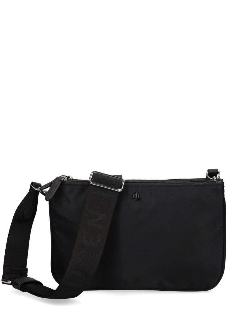 Lauren Ralph Lauren Minimalist Black Nylon Medium Crossbody Bag