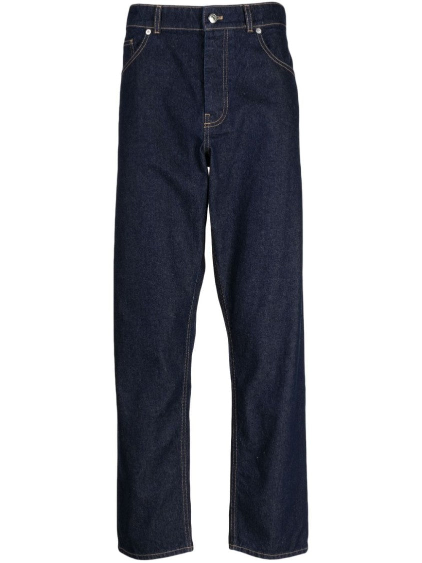 Maison Kitsuné Indigo Blue Straight-Leg Cotton Jeans