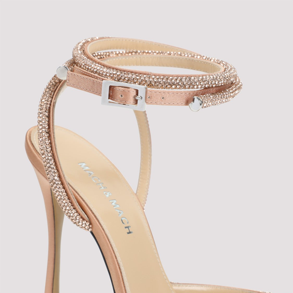 Mach & Mach Double Bow Golden Satin Pumps