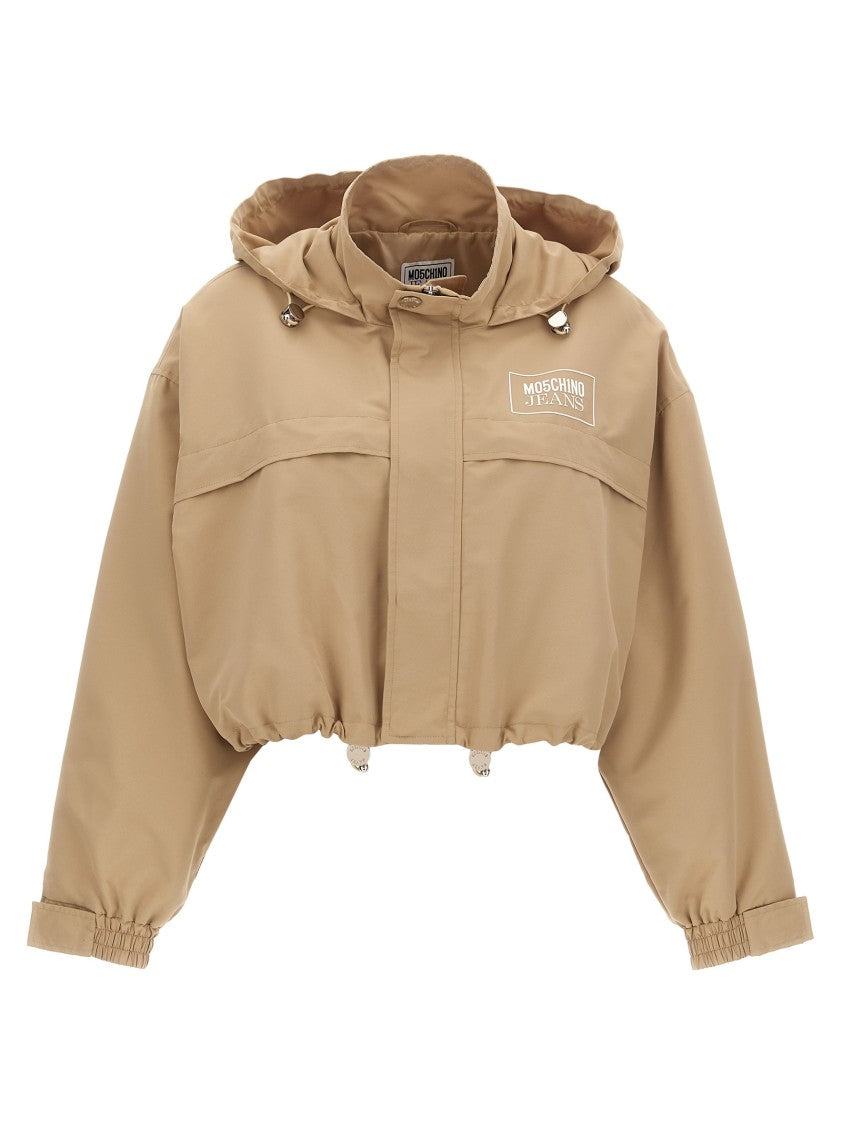 Moschino Boxy Water-Repellent Jacket With Embossed Logo