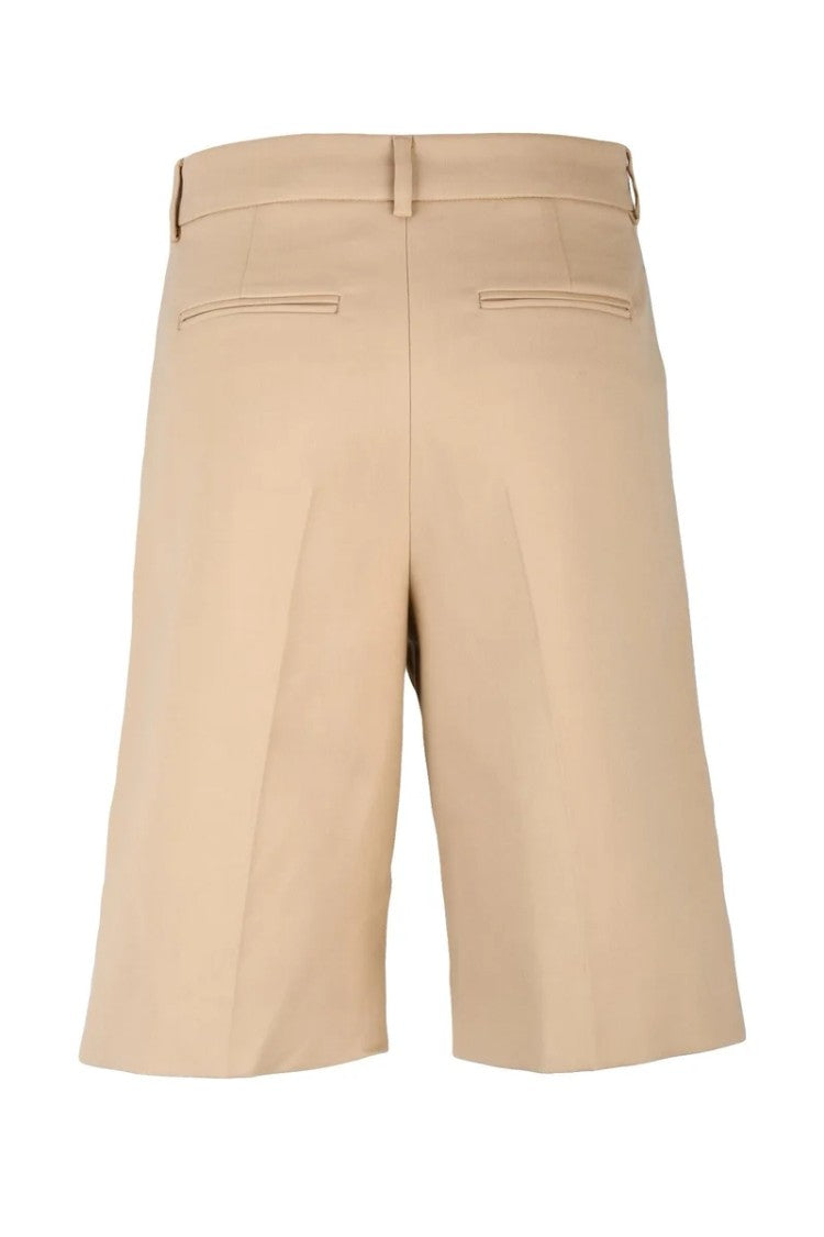 Sportmax Cotton Viscose Shorts - Beige