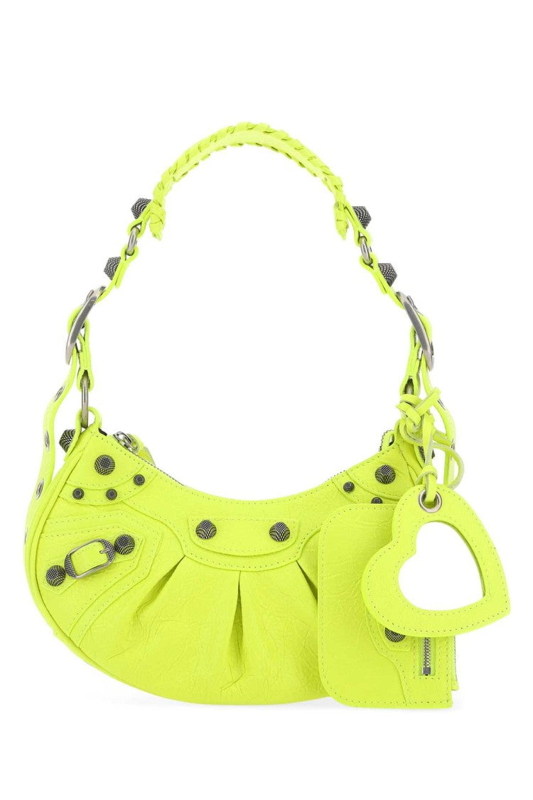 Balenciaga Fluo Yellow Nappa Leather Le Cagole Xs Shoulder Bag