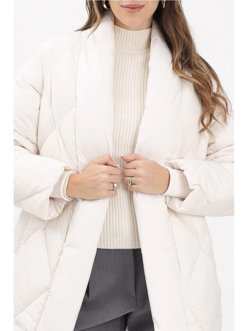 Vicolo White Polyester Belted Down Jacket