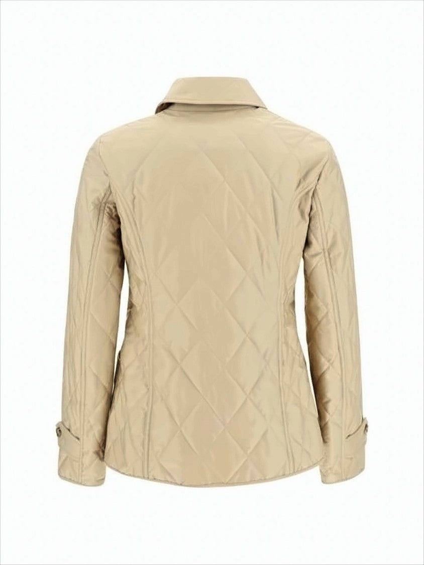 Burberry Diamond Quilted Jacket With Tailored Fit And Button Details