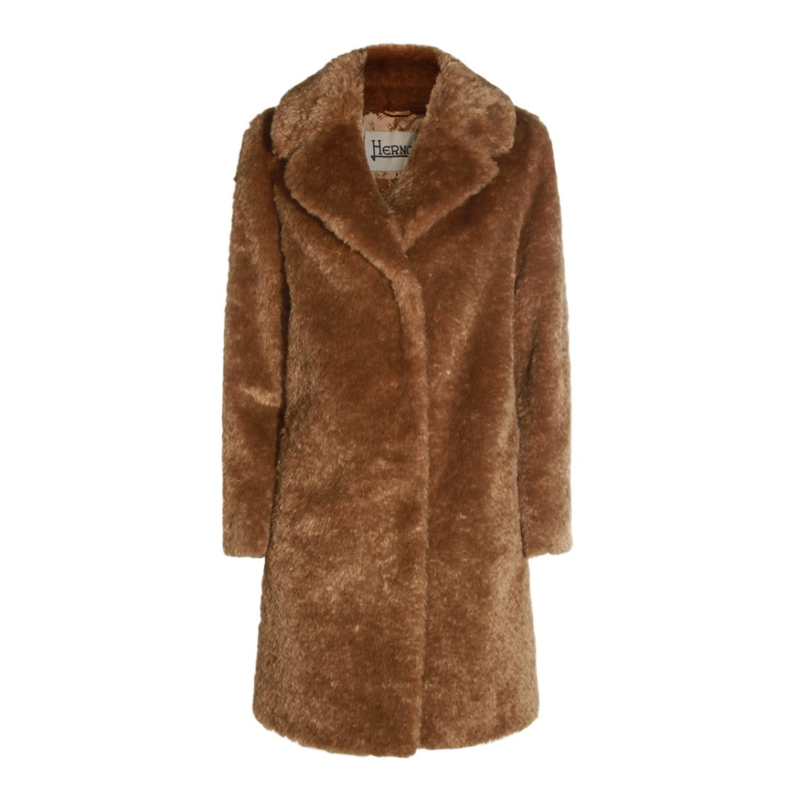 Herno Plush Faux Fur Long Coat