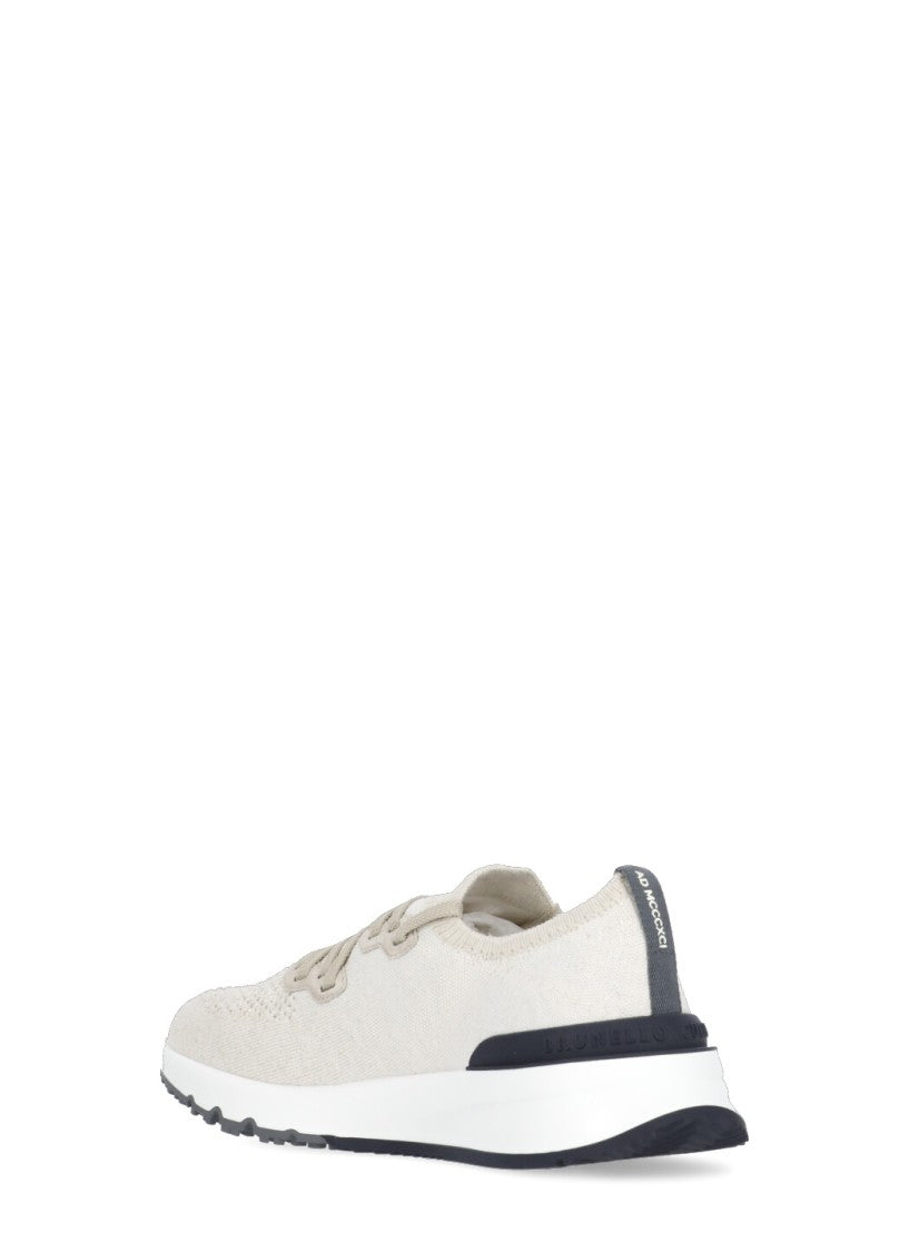 Brunello Cucinelli Ivory Cucinelli Cotton Sneakers