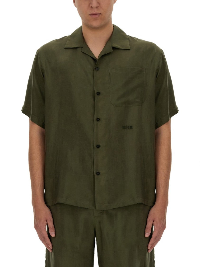 Msgm Relaxed-Fit Cupro Shirt