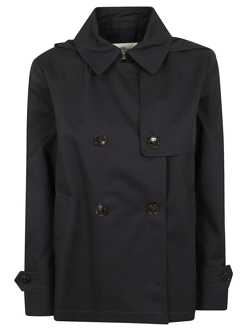 Herno Cotton Gabardine Hooded Trench Coat