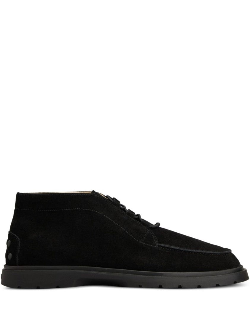 Tod's Black Suede Flat Shoes