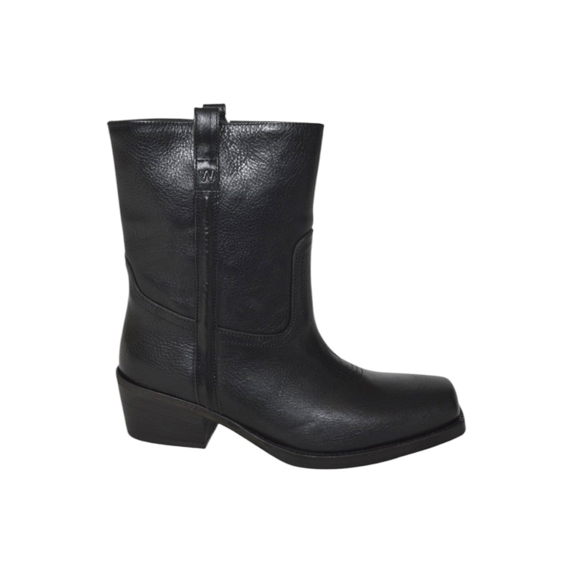 Max Mara Classic Cowboy-Inspired Ankle Boots With Textured Leather
