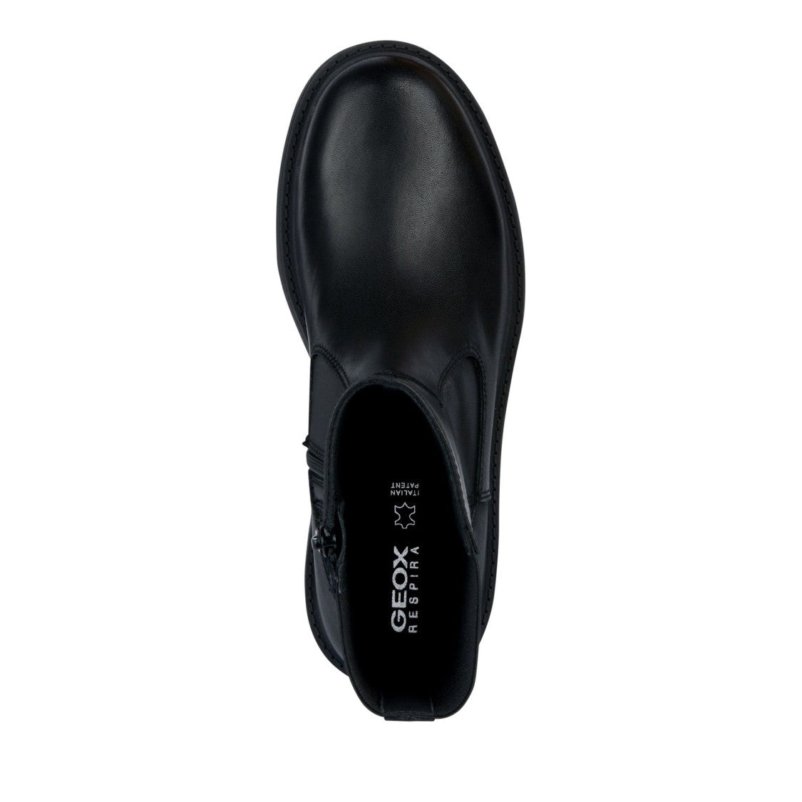Geox Spherica Ec7 Black Minimalist Leather Ankle Boots