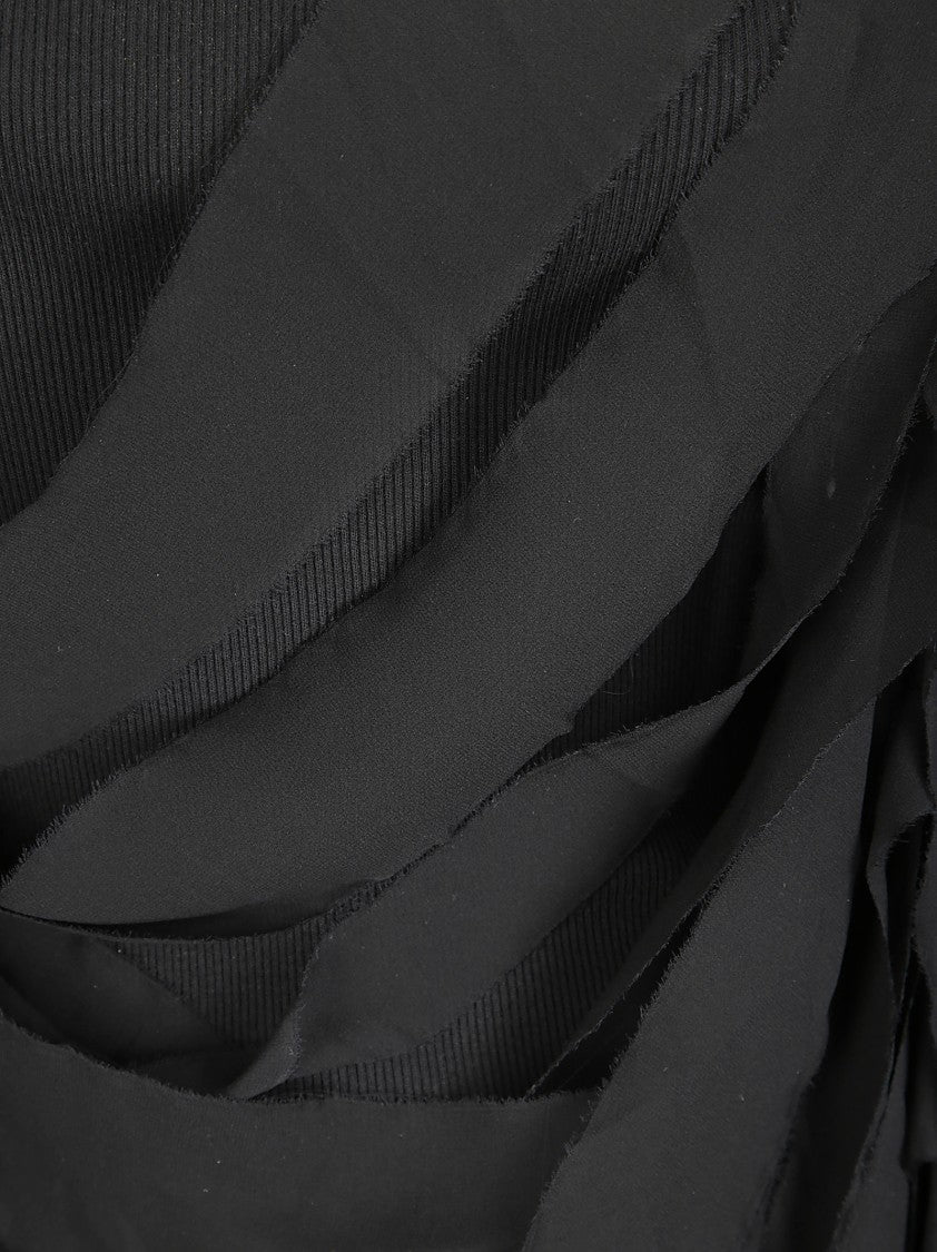 Maria Calderara Overlapping Silk Tulle Layers Ribbed Sleeveless Cotton Top