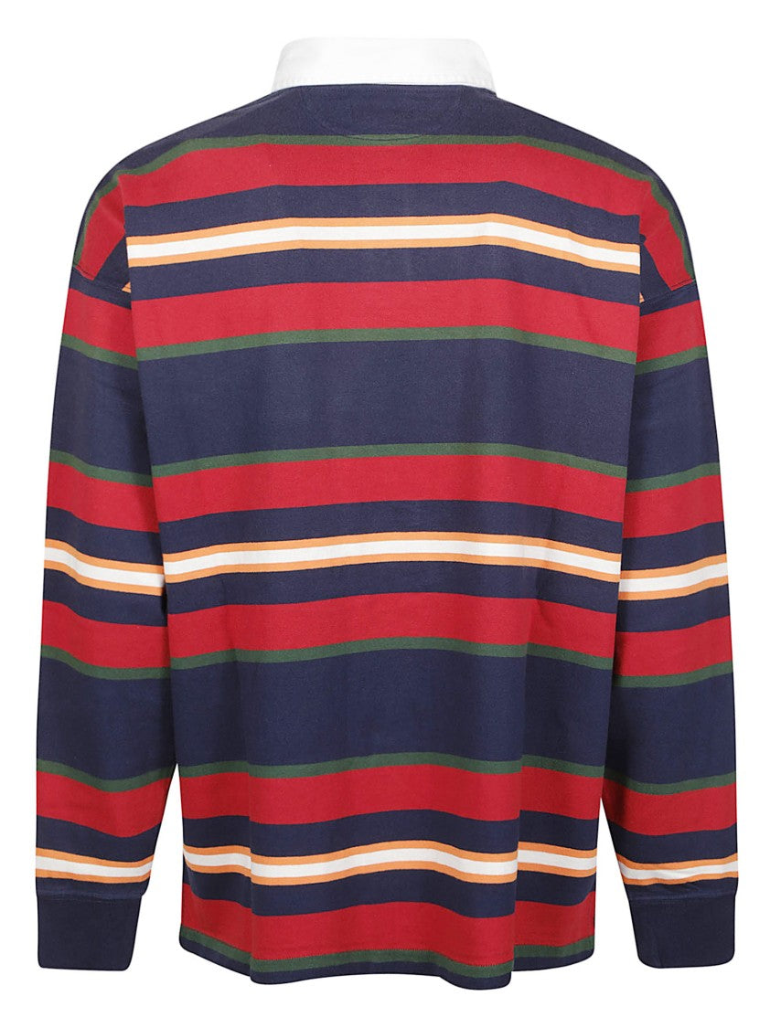 Polo Ralph Lauren Long Sleeve Rugby Polo Striped Cotton Polo Shirt