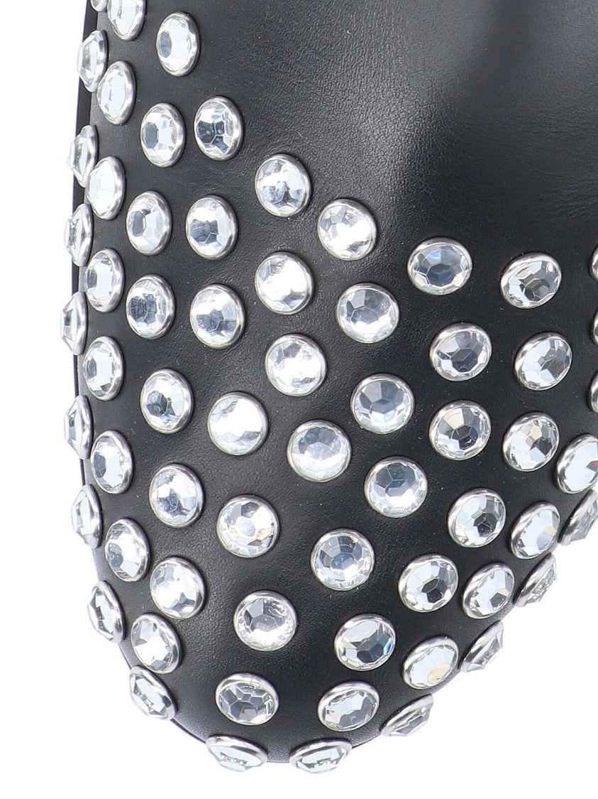 Alaïa Ankle Boots With Silver Rhinestone Detailing