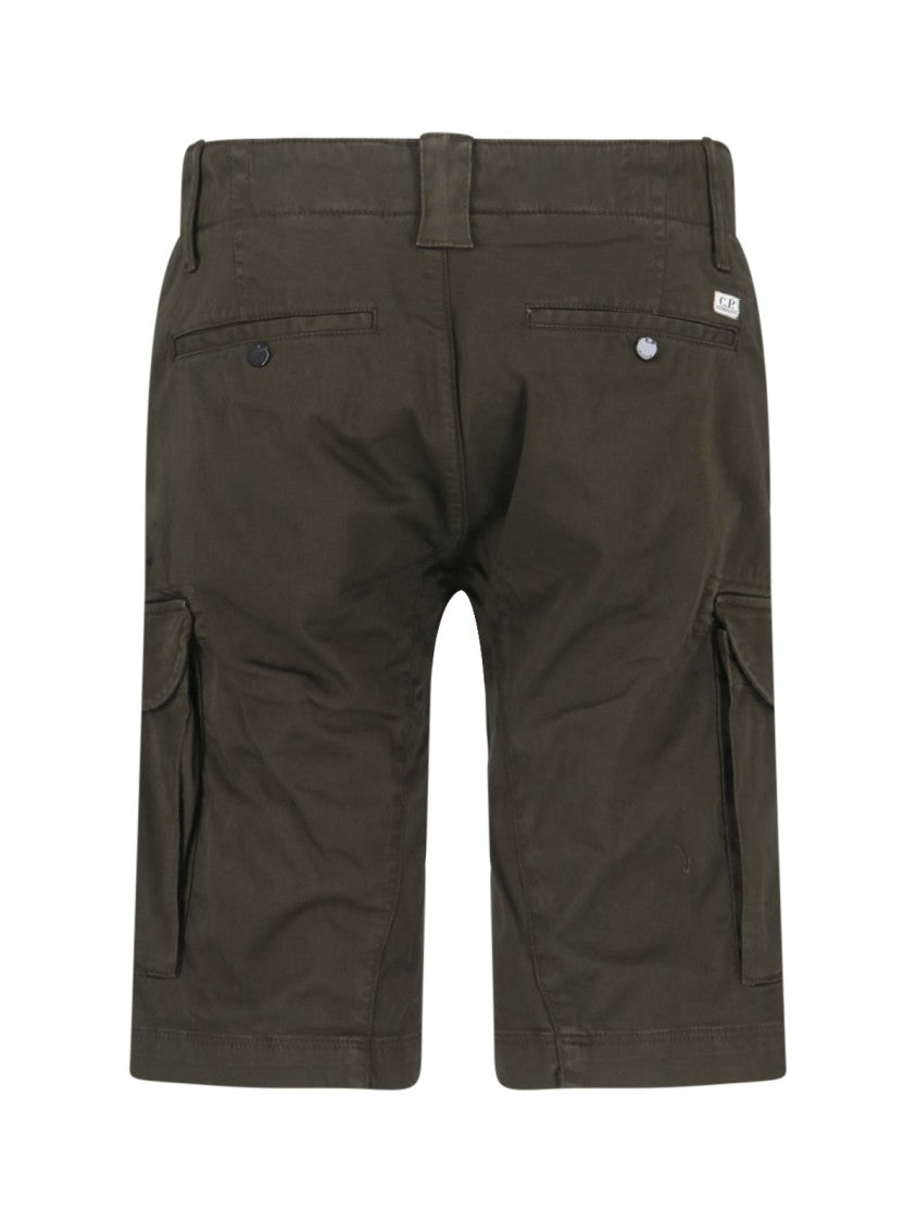C.P. Company Solid Green Trousers With Classic Straight-Leg Silhouette