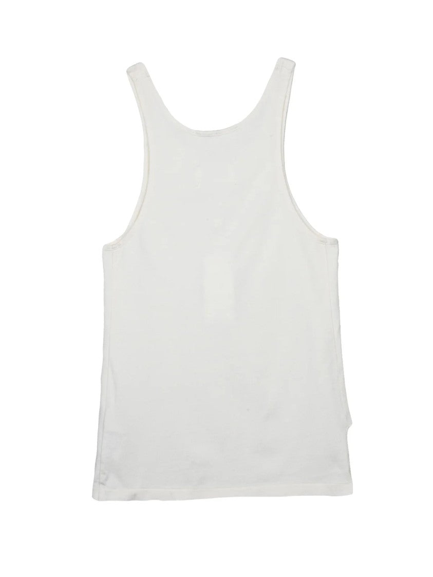 Maison Margiela White Viscose-Blend Logo Tank Top