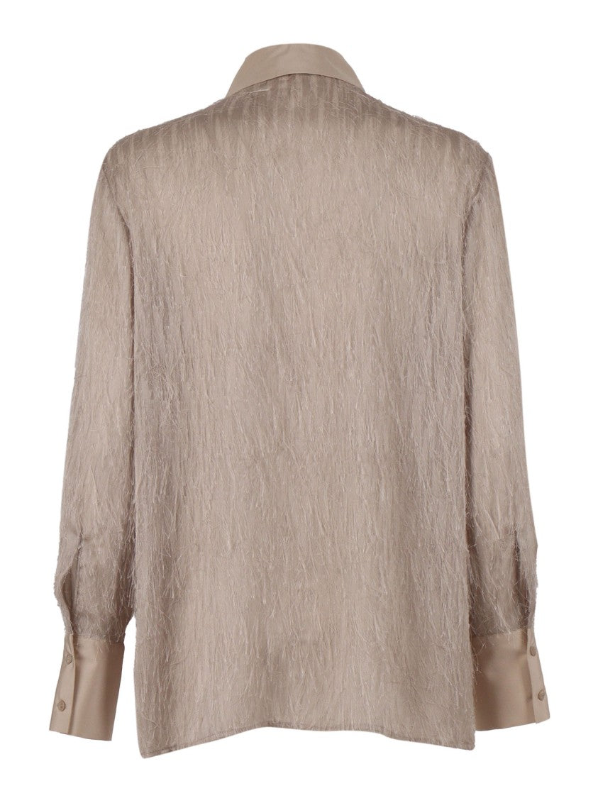 Peserico Textured Blouse With Contrasting Collar
