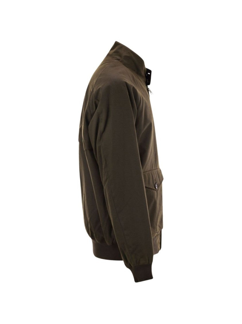 Baracuta Structured High Collar Ribbed Cuff Jacket