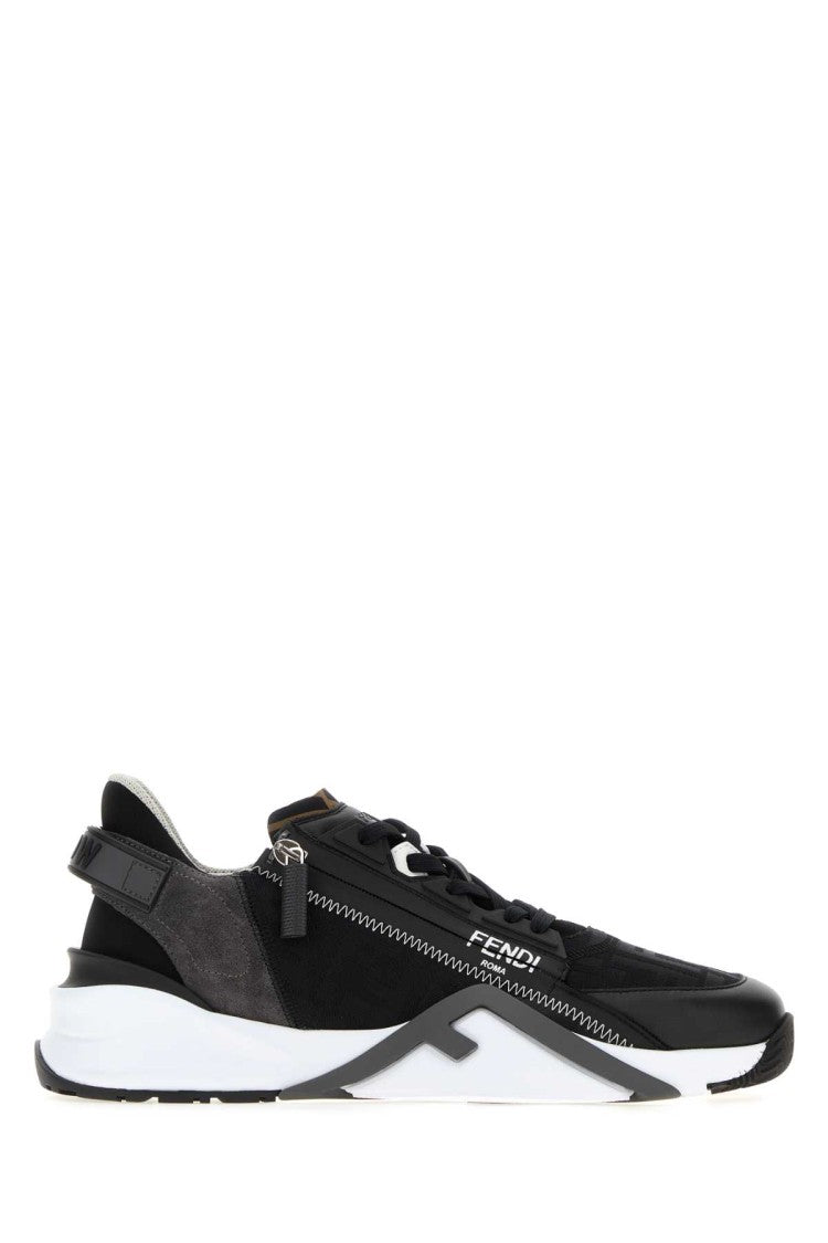 Fendi Black Jacquard Fendi Flow Sneakers