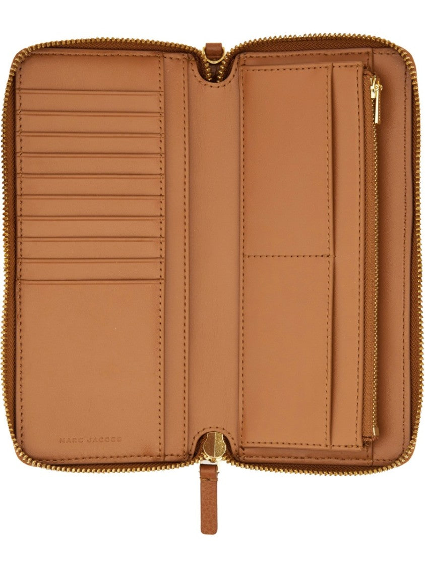 Marc Jacobs Continental Textured Zip-Around Leather Wallet