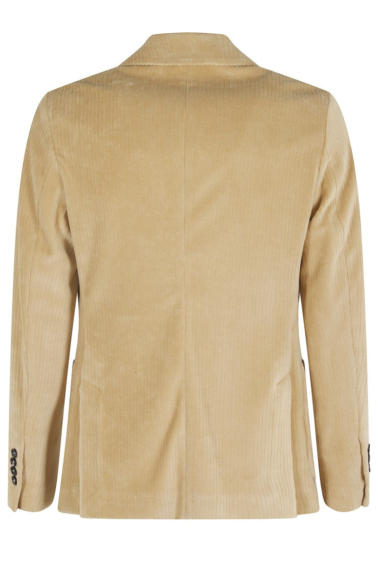 Circolo 1901 Sandy Beige Corduroy Jacket With Ribbed Velvet Accents