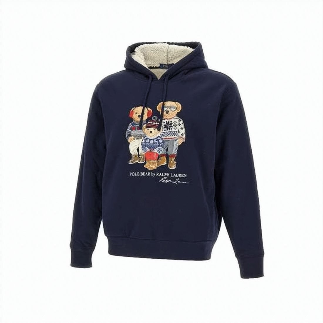Polo Ralph Lauren Sherpa-Lined Hoodie With Iconic Bear Graphic