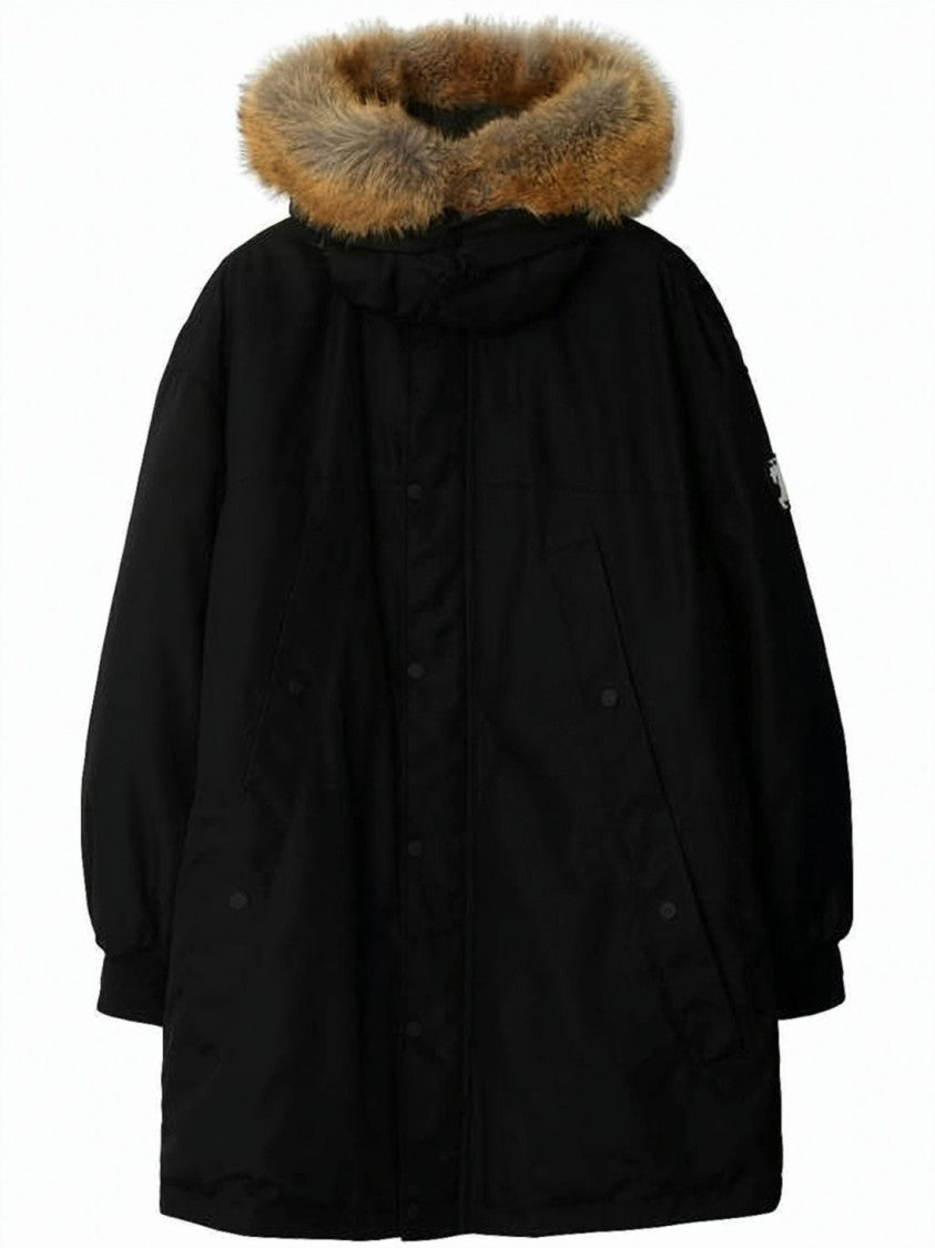 Burberry Voluminous Padded Coat With Fur Trim