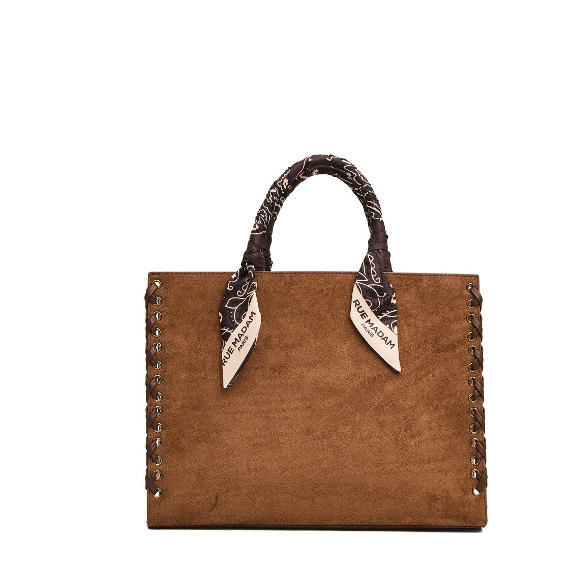 Rue Madame Tote Suede Cognac Con Bandana