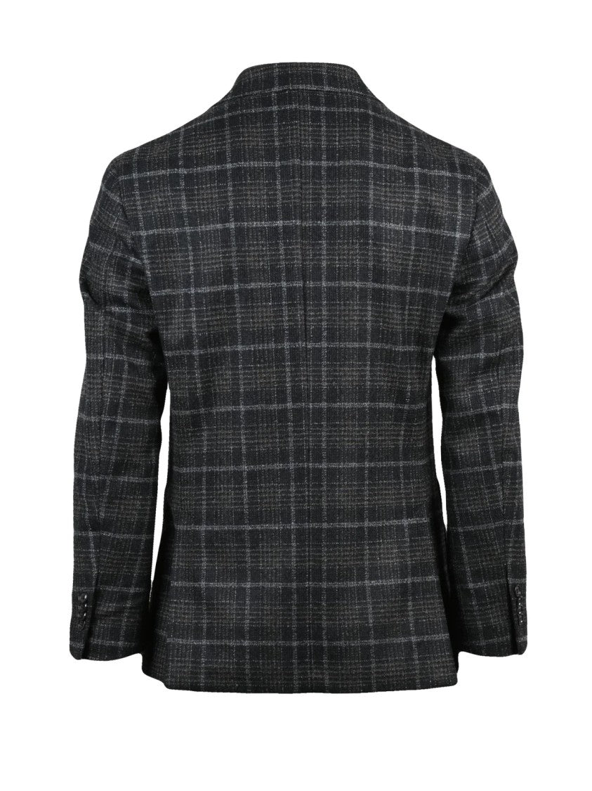 Luigi Bianchi Rounded Blazer With Two-Button Closure And Textured Pattern