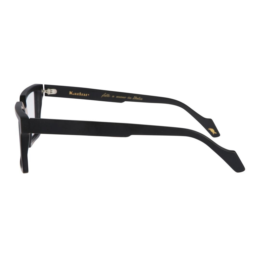 Kador Black Pierre Matte Minimalist Rectangular Eyeglasses