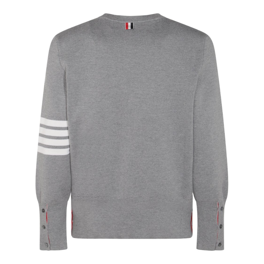 Thom Browne Classic Grey Sweater With Striped Detail