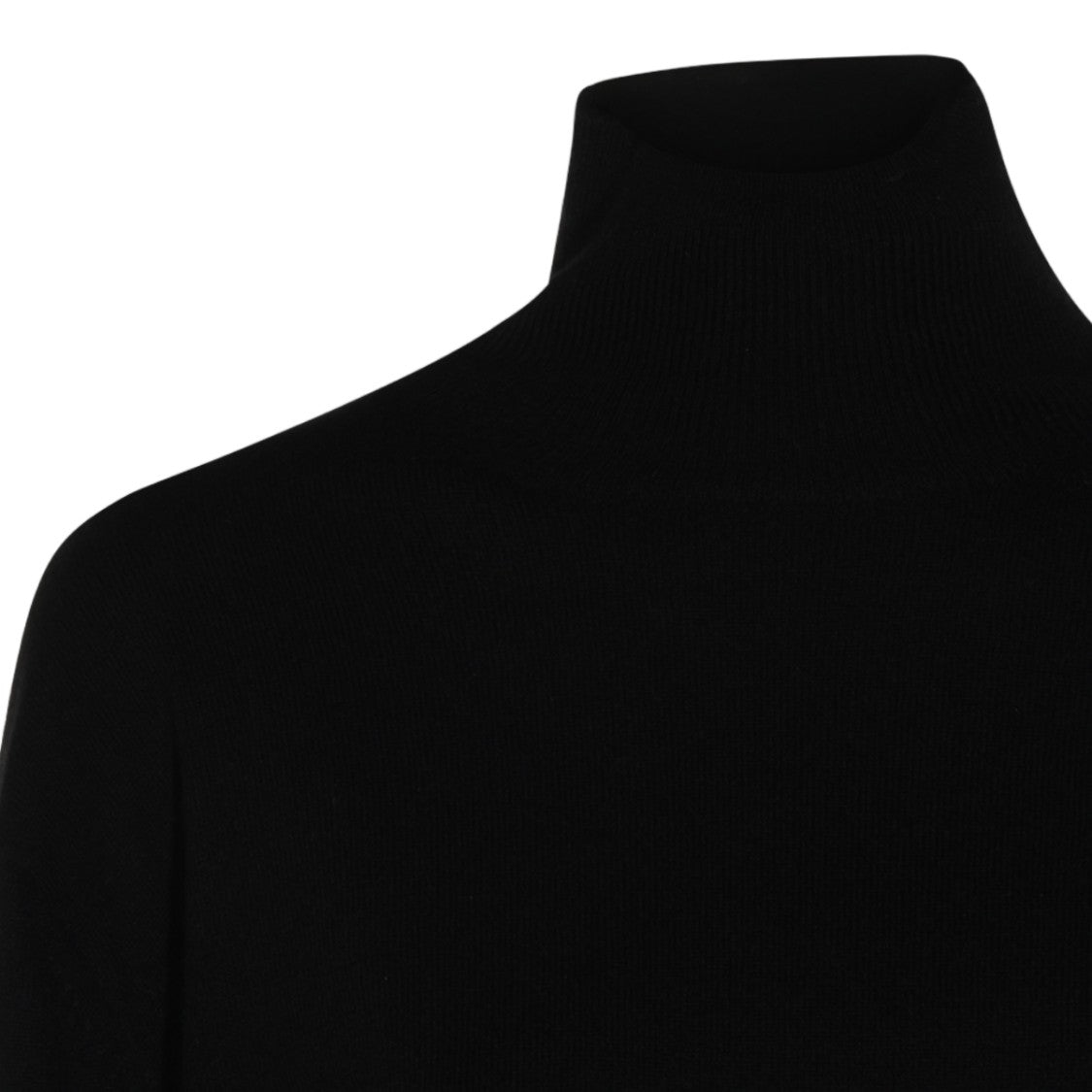 Malo Black Ribbed High Turtleneck Sweater
