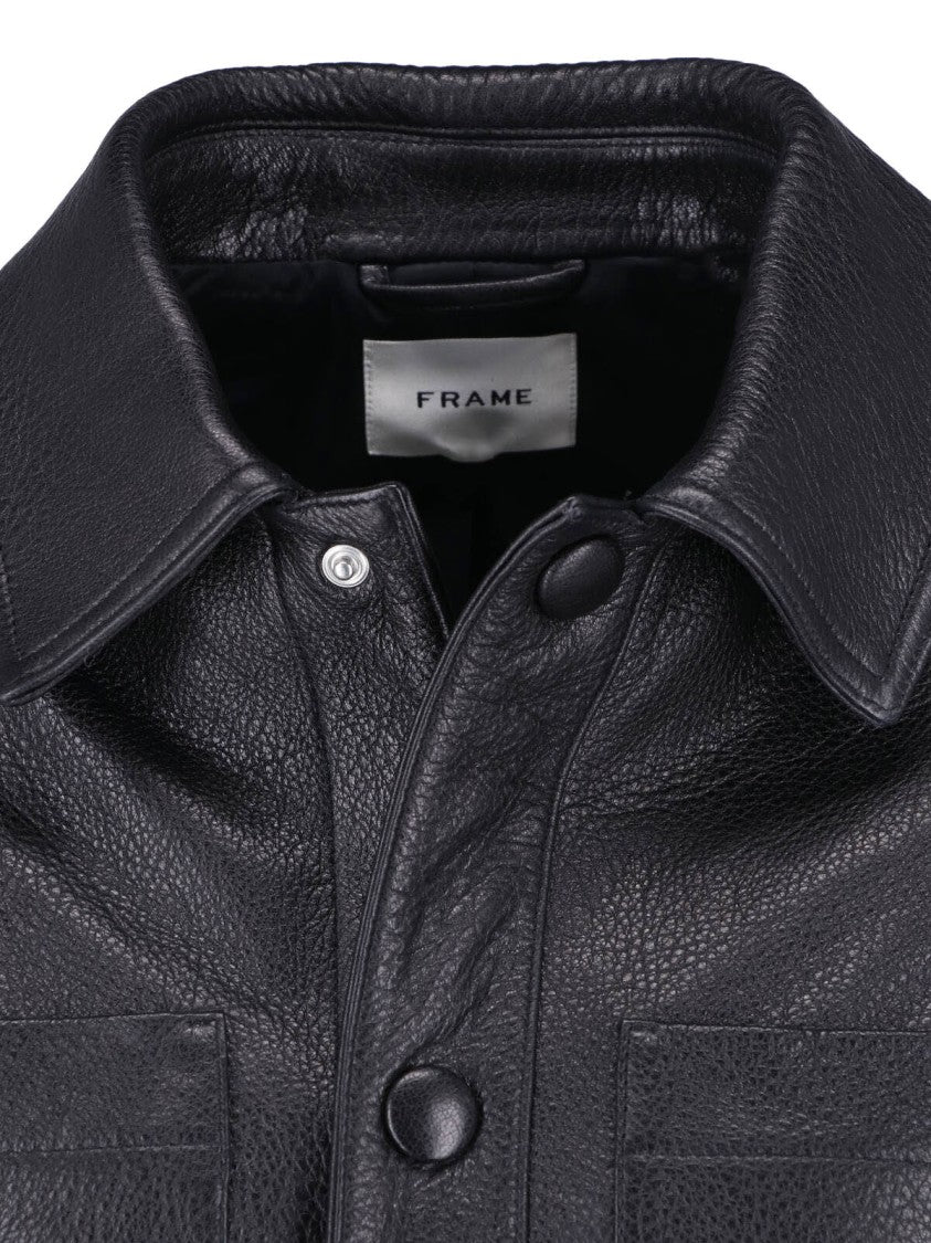 Frame Black Lambskin The Small Leather Jacket