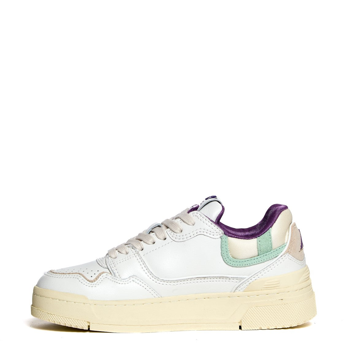Autry Low-Top Sneakers In White With Cameo Green Accents