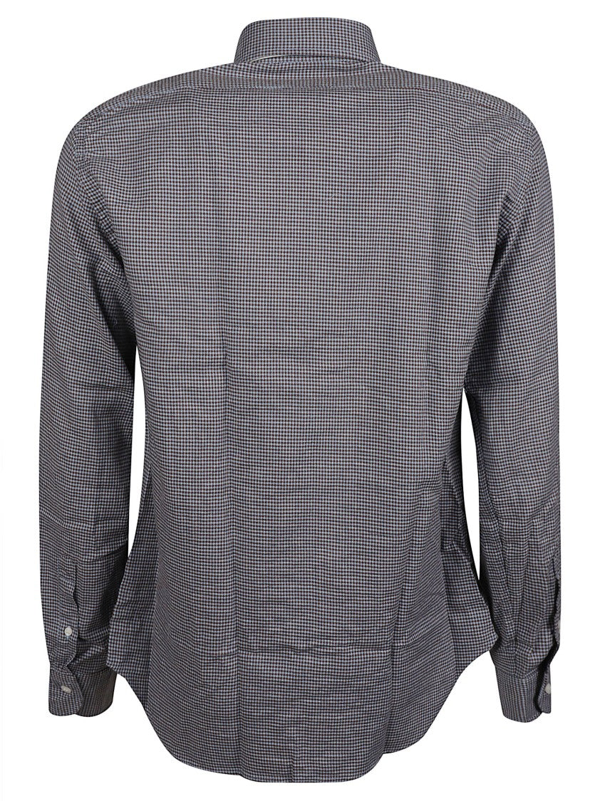 Orian Black Checkered Washed Long Sleeve Casual Shirt