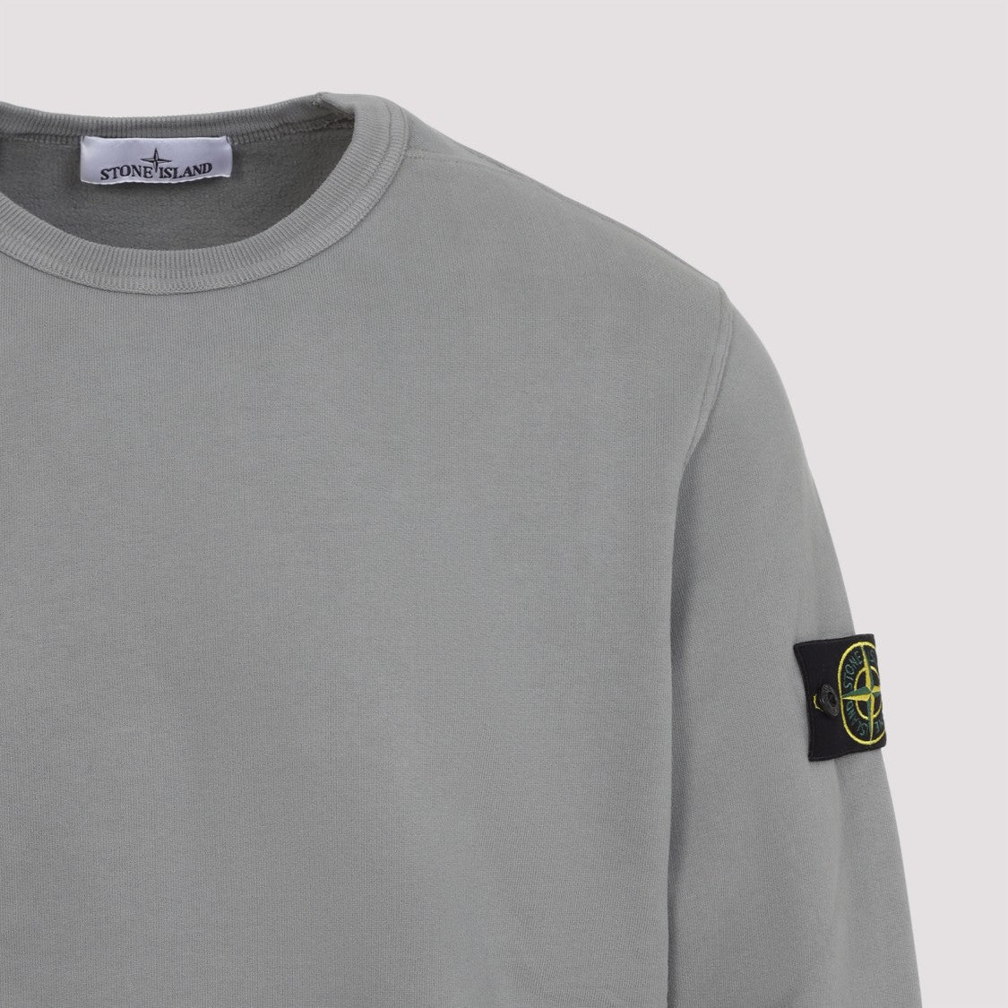 Stone Island Cement Grey Cotton Sweatshirt
