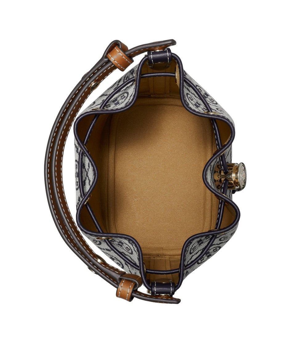 Tory Burch T Monogram Mini Bucket Bag With Drawstring Closure