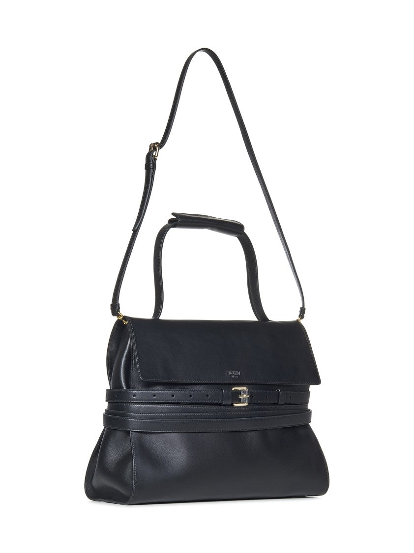 Moschino Tie Me Medium Handbag With Woven Belt And Removable Strap