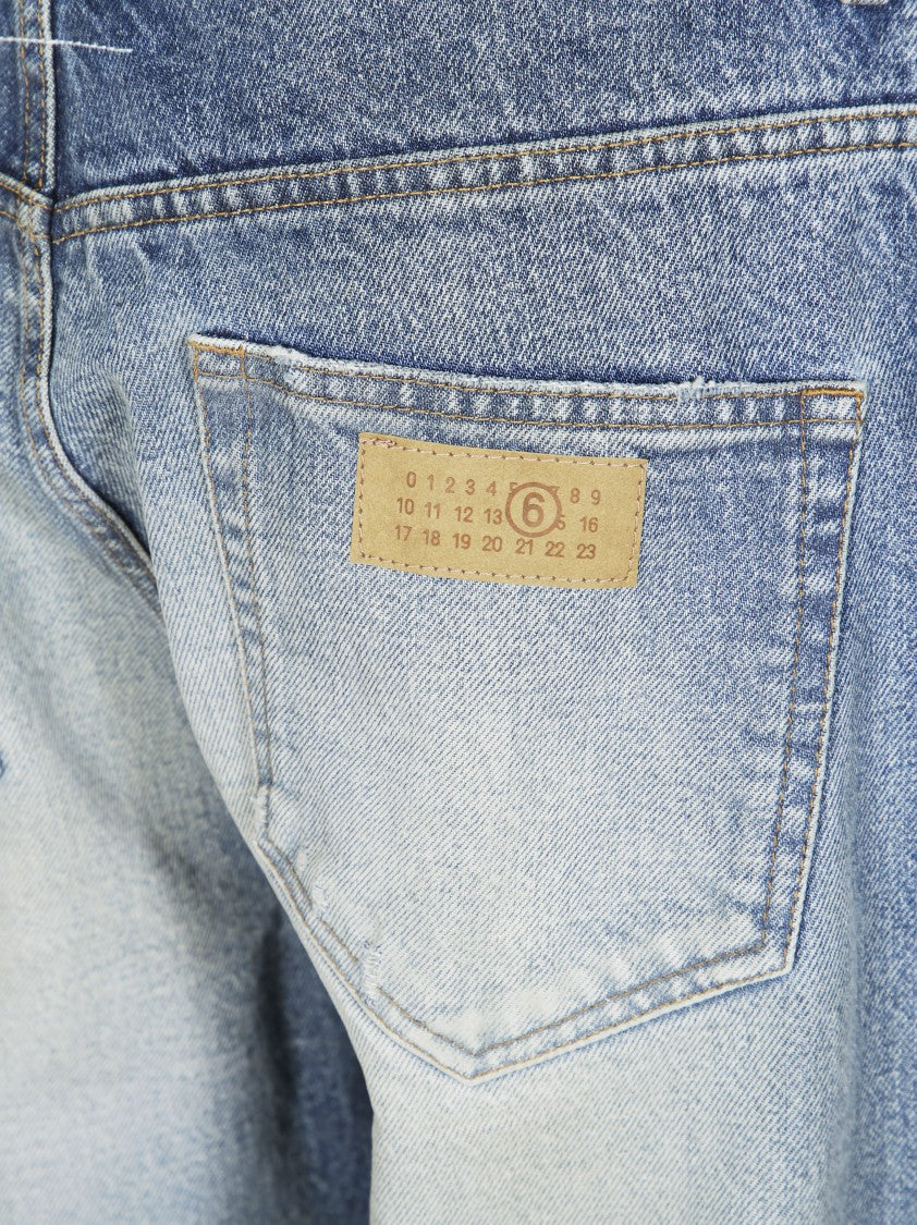 Mm6 By Maison Margiela Faded Blue Vintage Distressed Jeans