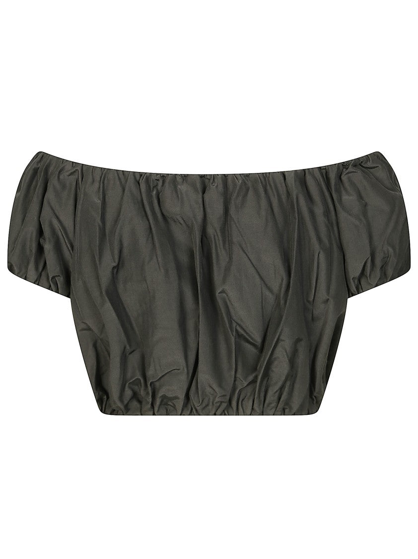 The Andamane Cropped Off-The-Shoulder Top With Puff Sleeves