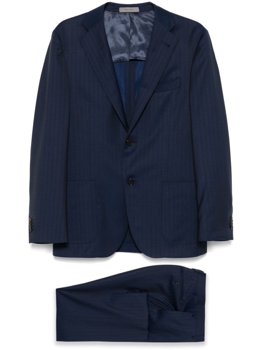 Corneliani Tailored Blue Suit With Classic Detail