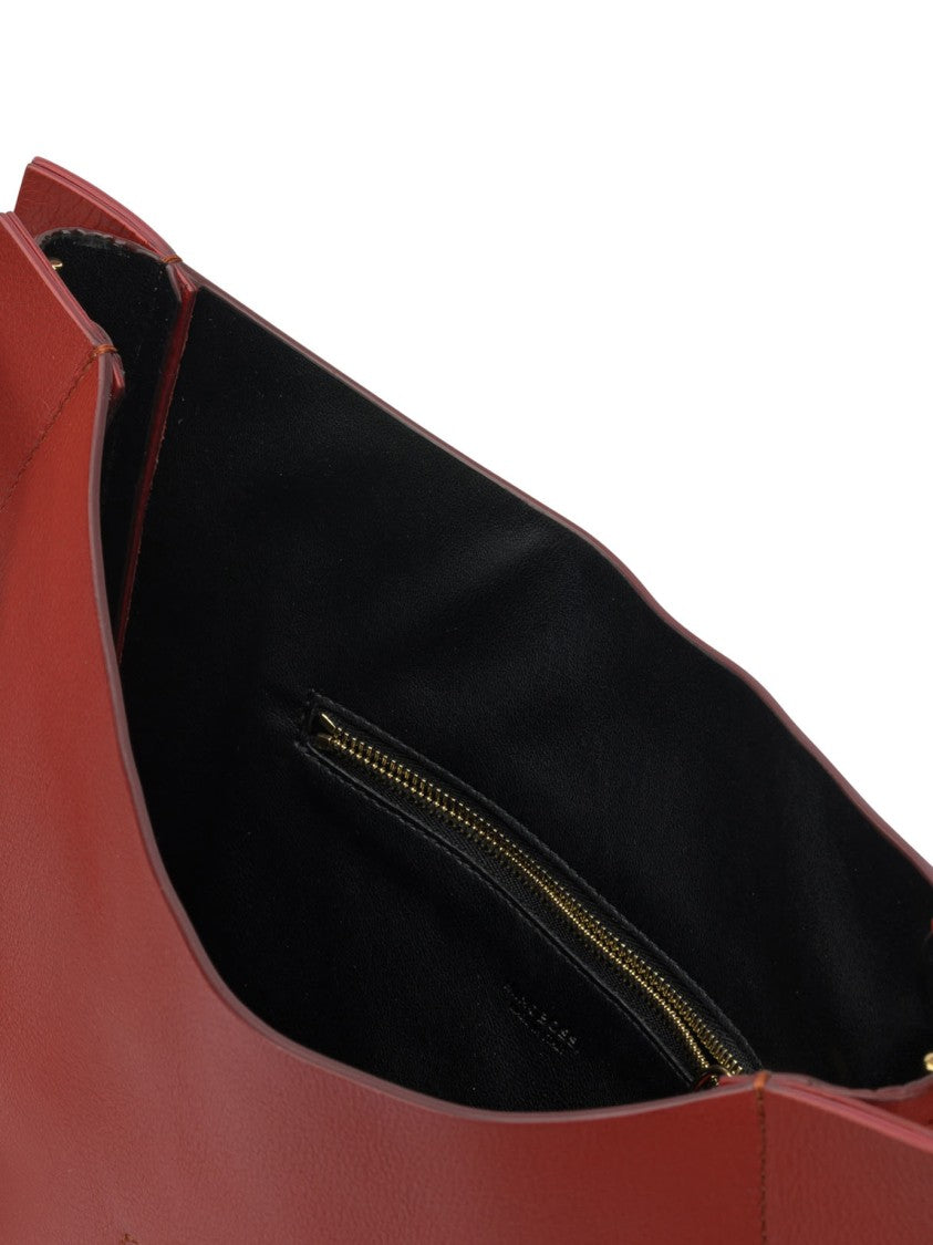 Minobossi Crescent-Shaped Crossbody Bag In Smooth Calfskin Leather