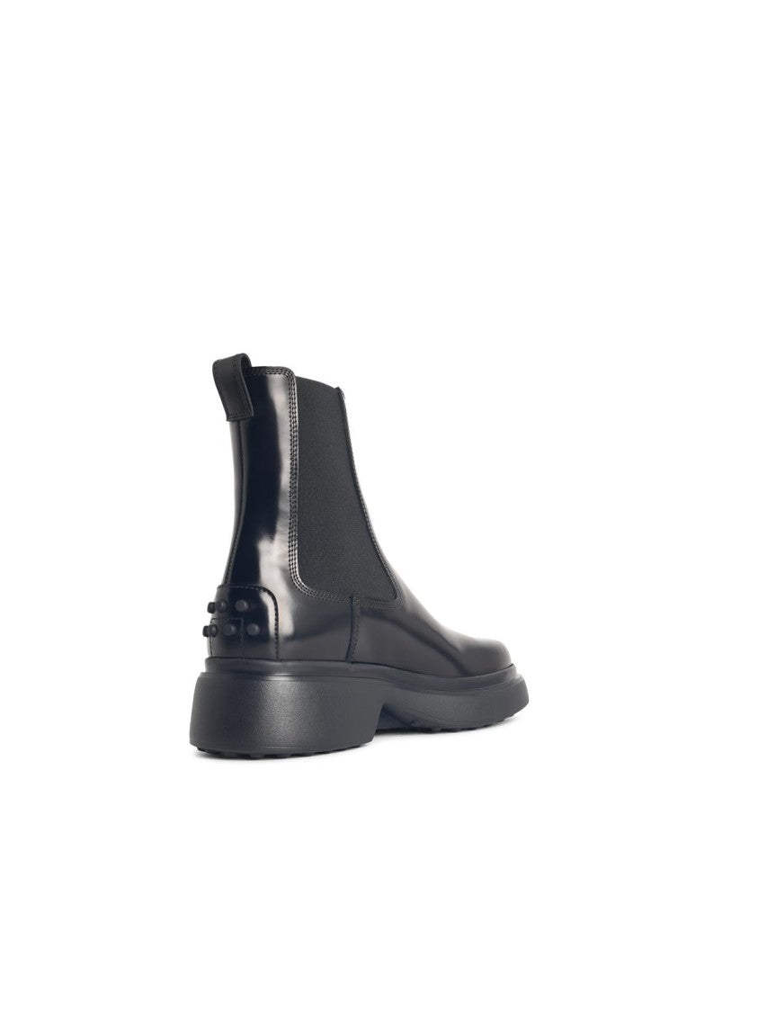 Tod's Black Leather Ankle Boots