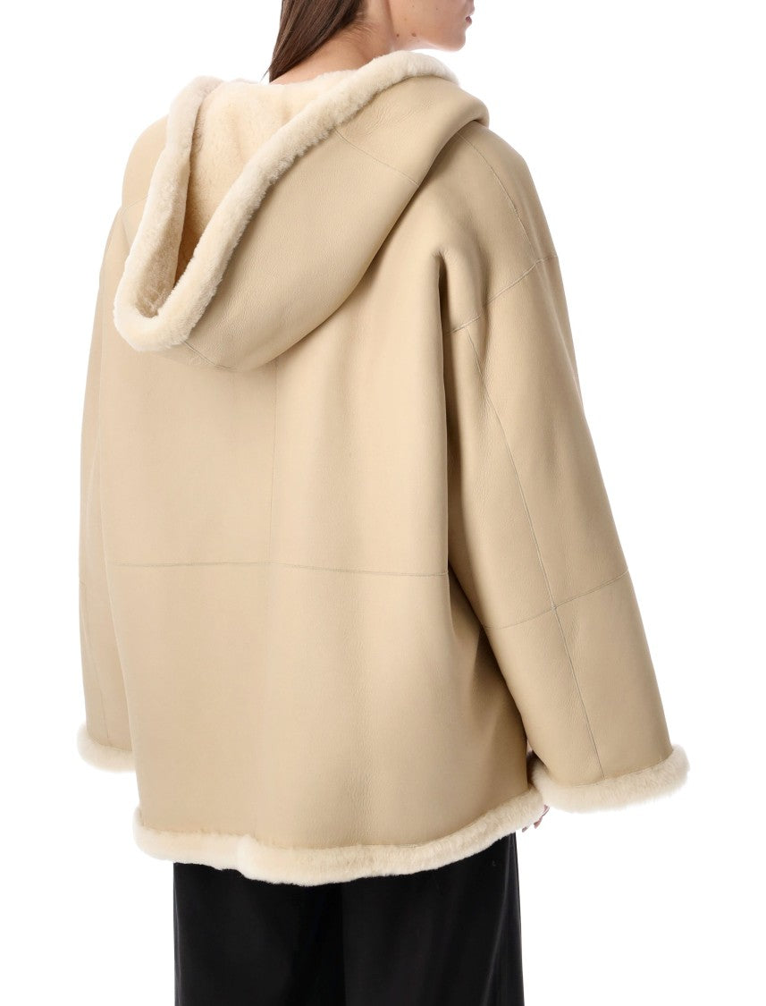Alberta Ferretti Reversible Hooded Shearling Jacket