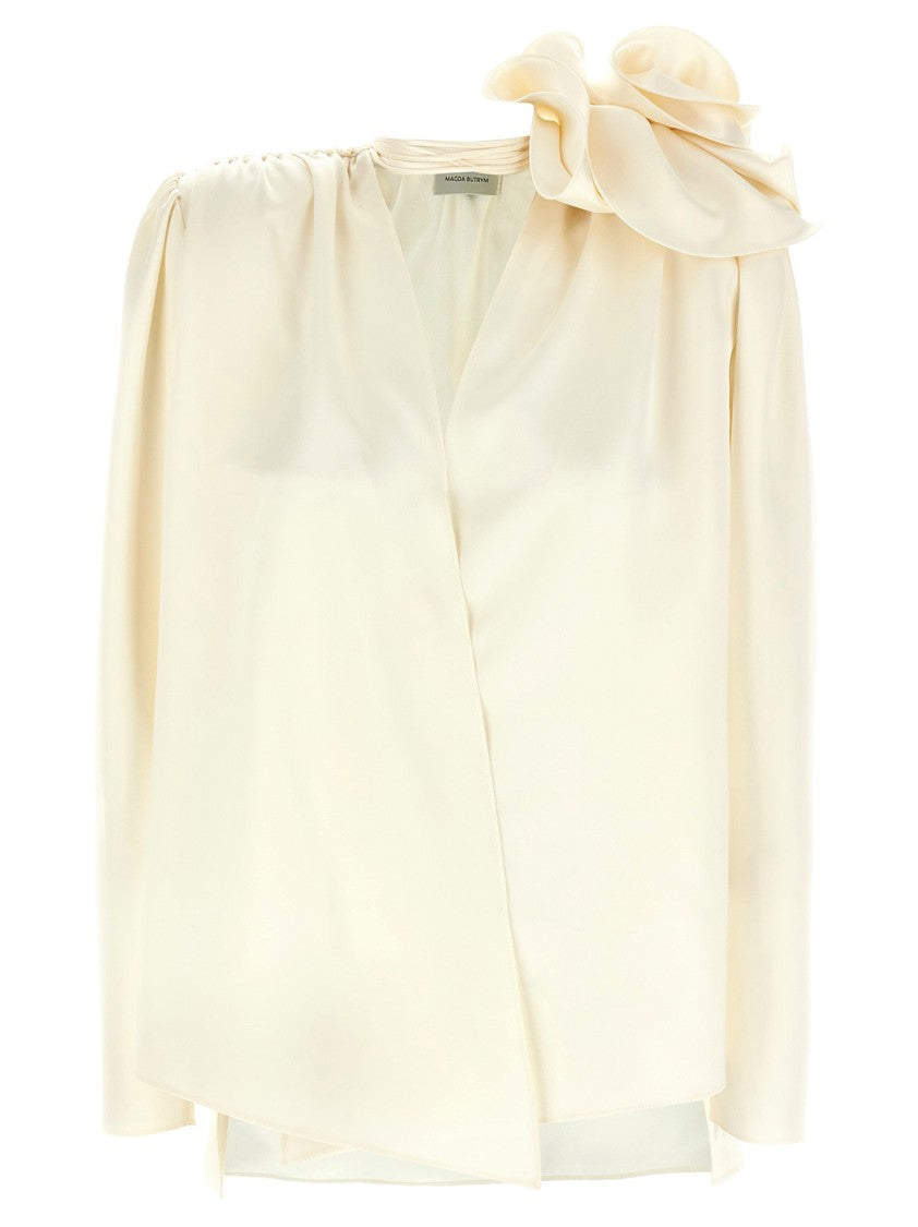 Magda Butrym Silk Blouse With V-Neck