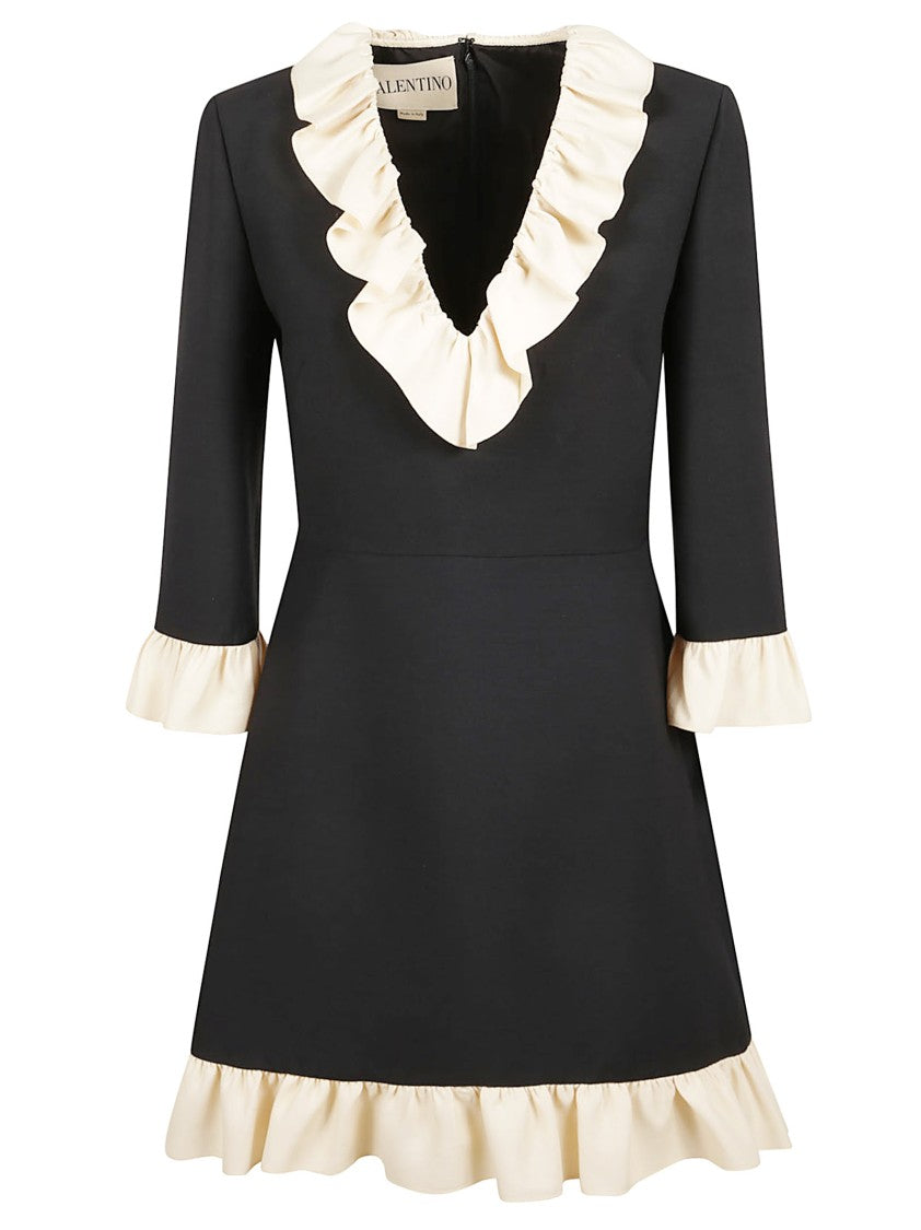Valentino Garavani Mini Dress With Cream Ruffled Trims