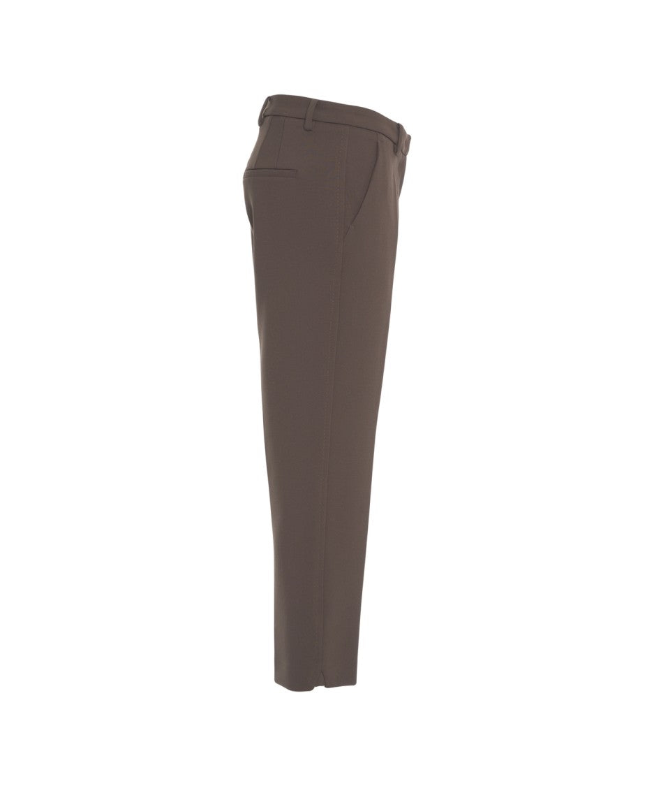 Cambio Tailored Brown Trousers With Straight Leg Cut And Comfortable Fit