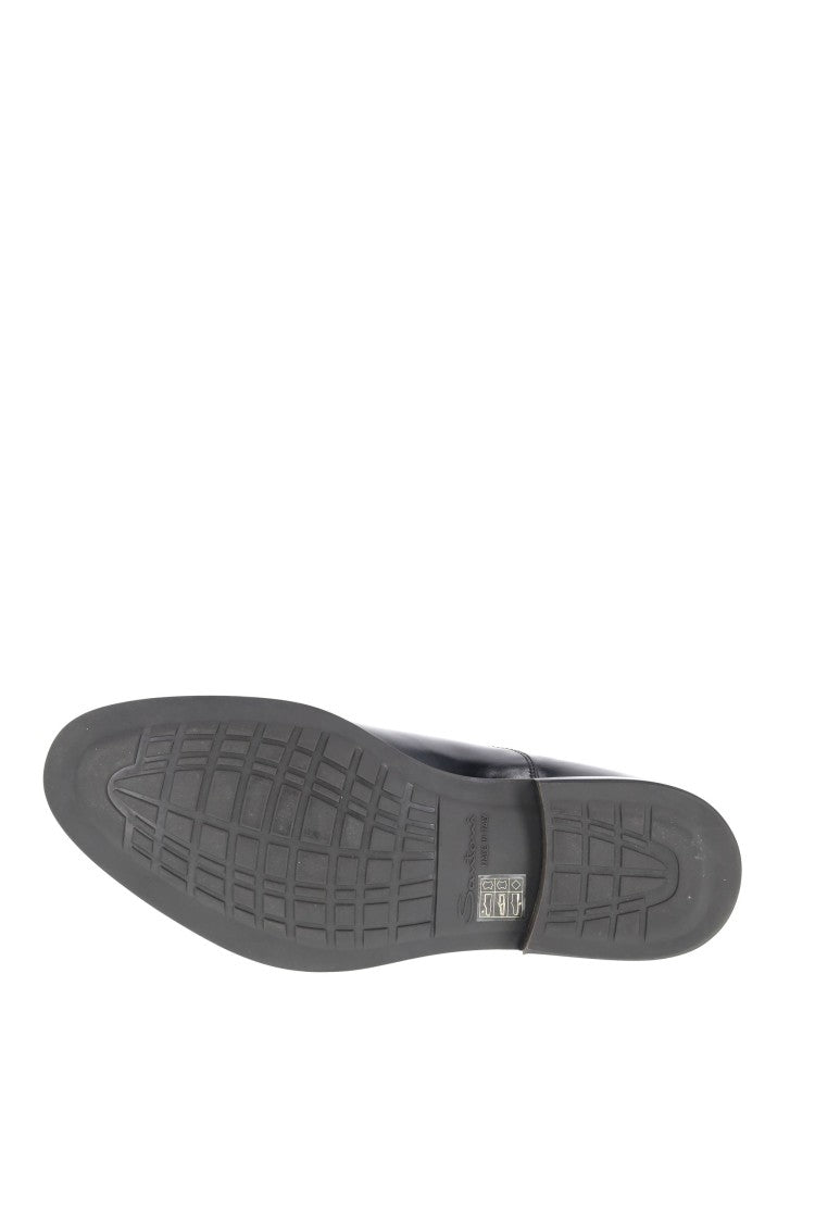 Santoni Black Carlo Leather Oxford Brogues