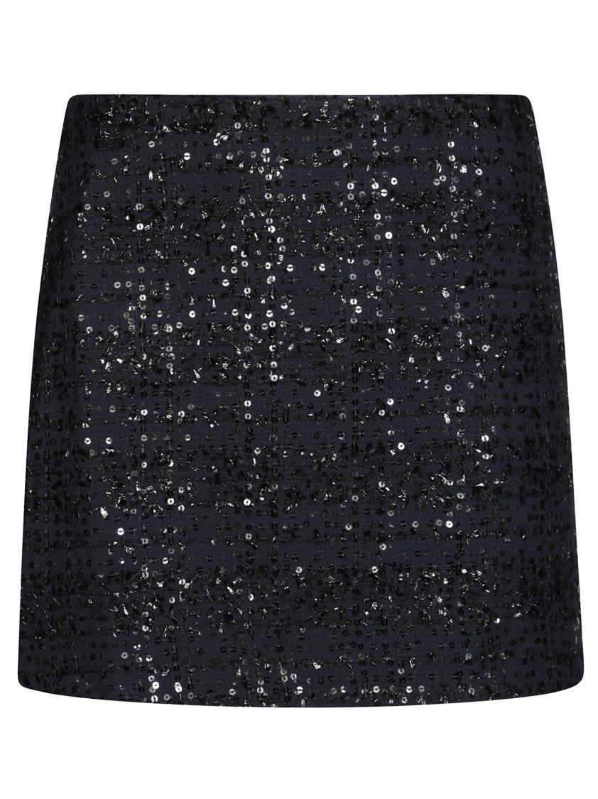 Rotate Boucle Navy Skirt