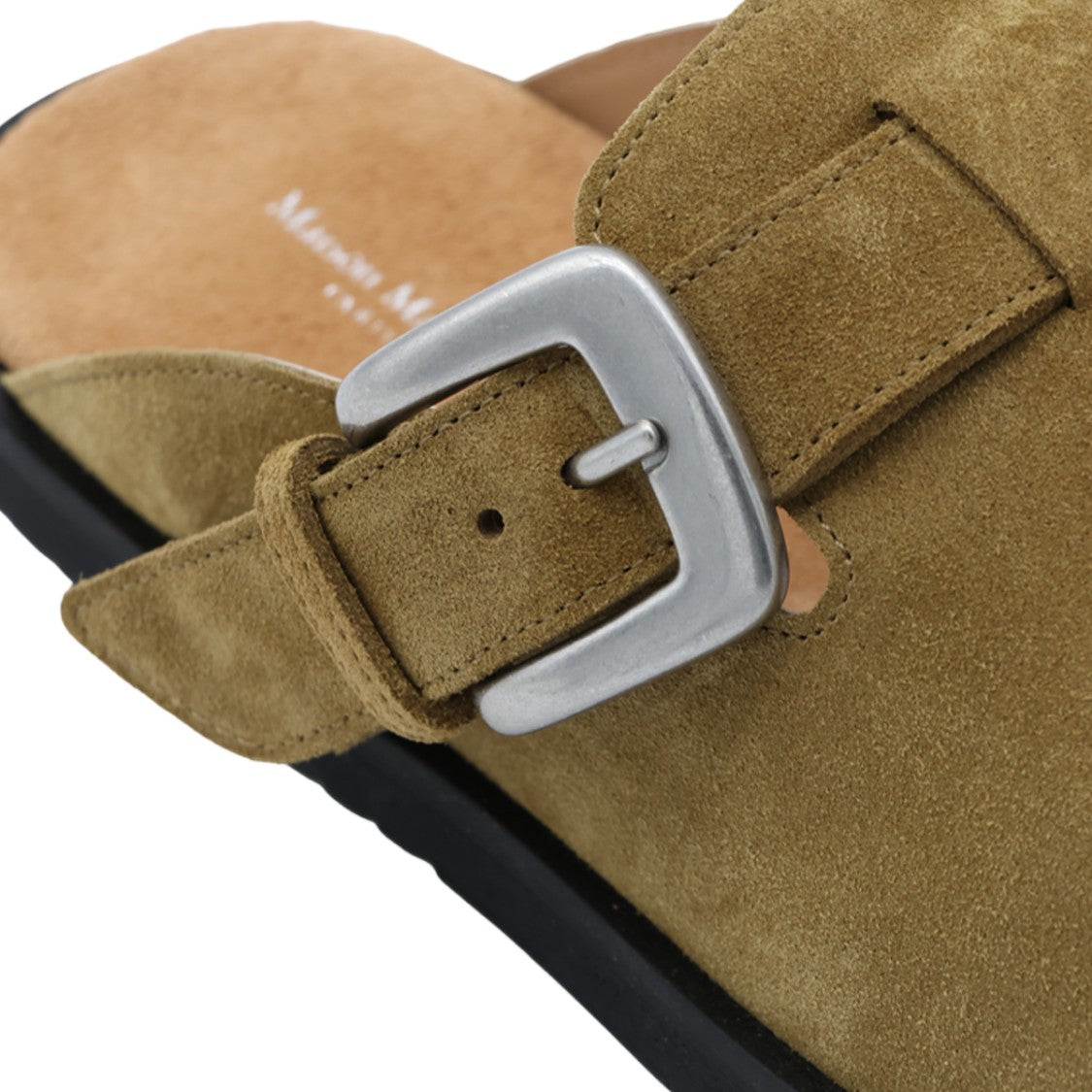 Maison Margiela Closed-Toe Suede Sandals With Adjustable Strap